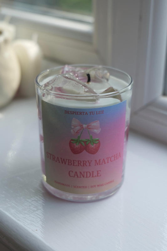 Iced Strawberry Matcha Candle 🕯️🍓🍵