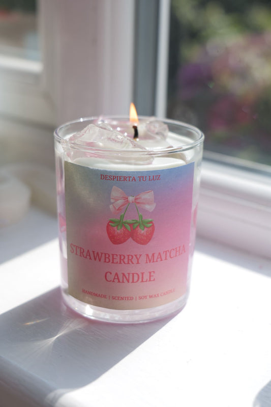 Iced Strawberry Matcha Candle 🕯️🍓🍵